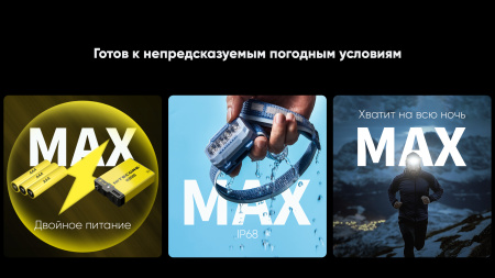 Фонарь налобный NiteCore HA23 UHE 600Lum (Черный/Серый, MCT 3000-6500K; +3шт*AAA)